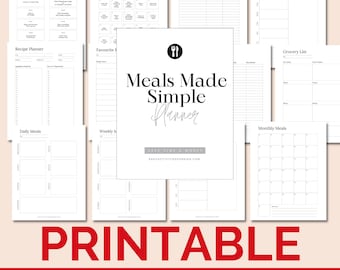 Ultimate Meal Planning Kit: Daily, Weekly, Monthly Planners, Recipe Planner, Grocery Lists, Challenges - Elevate Your Culinary Journey