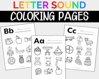 Letter Sound Coloring Pages | Phonics Printable Coloring Pages for Kids | ABC Printable Letters Coloring Pages for Preschool, Kindergarten