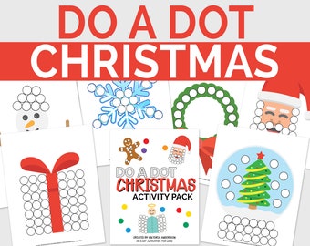 Christmas Dot Marker Coloring Pages, Fun Holiday Printable for Kids, Do a Dot Toddler Activity, Winter Craft Ideas, Instant Download