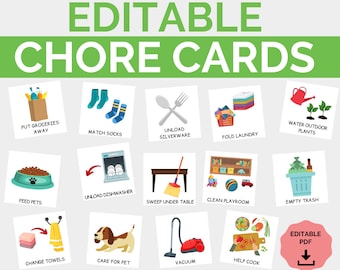 Daily Routine Cards Kids, Editable Visual Schedule, Toddler Chore Chart, Daily Rhythm Checklist, Printable Preschool Activities