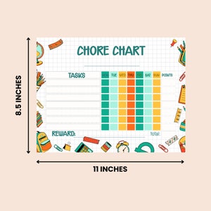 Kids Chore Chart School Supply, Editable & Printable Reward System ...
