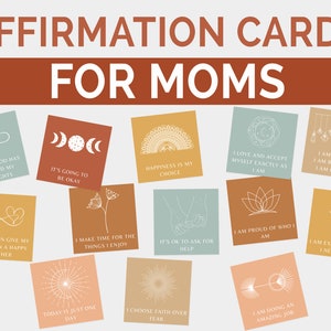 Affirmation Cards for Moms, Printable Cards, Motivational Cards, Positivity Cards, Manifestation Cards, Affirmation Deck, Daily Affirmation