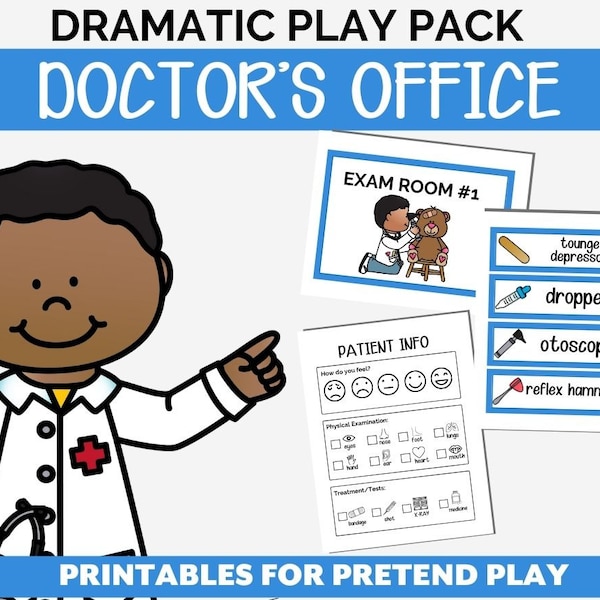 Doctor's Office Dramatic Play Pack | Pre-K Pretend Play Printables | Educational Resources