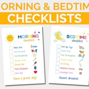 Morning & Bedtime Routine for Kids Printable to Do List Child Visual ...