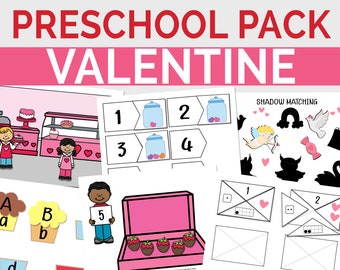Valentine's Day Activities Pack | February Preschool Learning Folder | Printable Learning Activities Packet | Educational Resources
