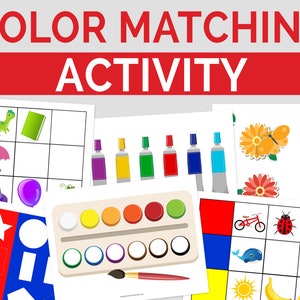 Color Matching Activity for Toddlers, Printable Montessori Learning Tool, Fun Kids Homeschool Preschool Curriculum, Educational Game