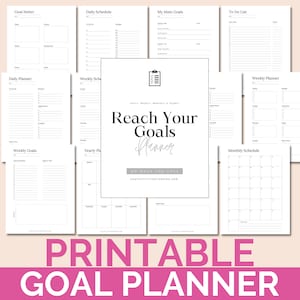 Printable Goal Planner, Goal Journal, Goal Tracker, Life Planner, Self Care, Wellness, Life Organizer, Goal Setting Worksheet