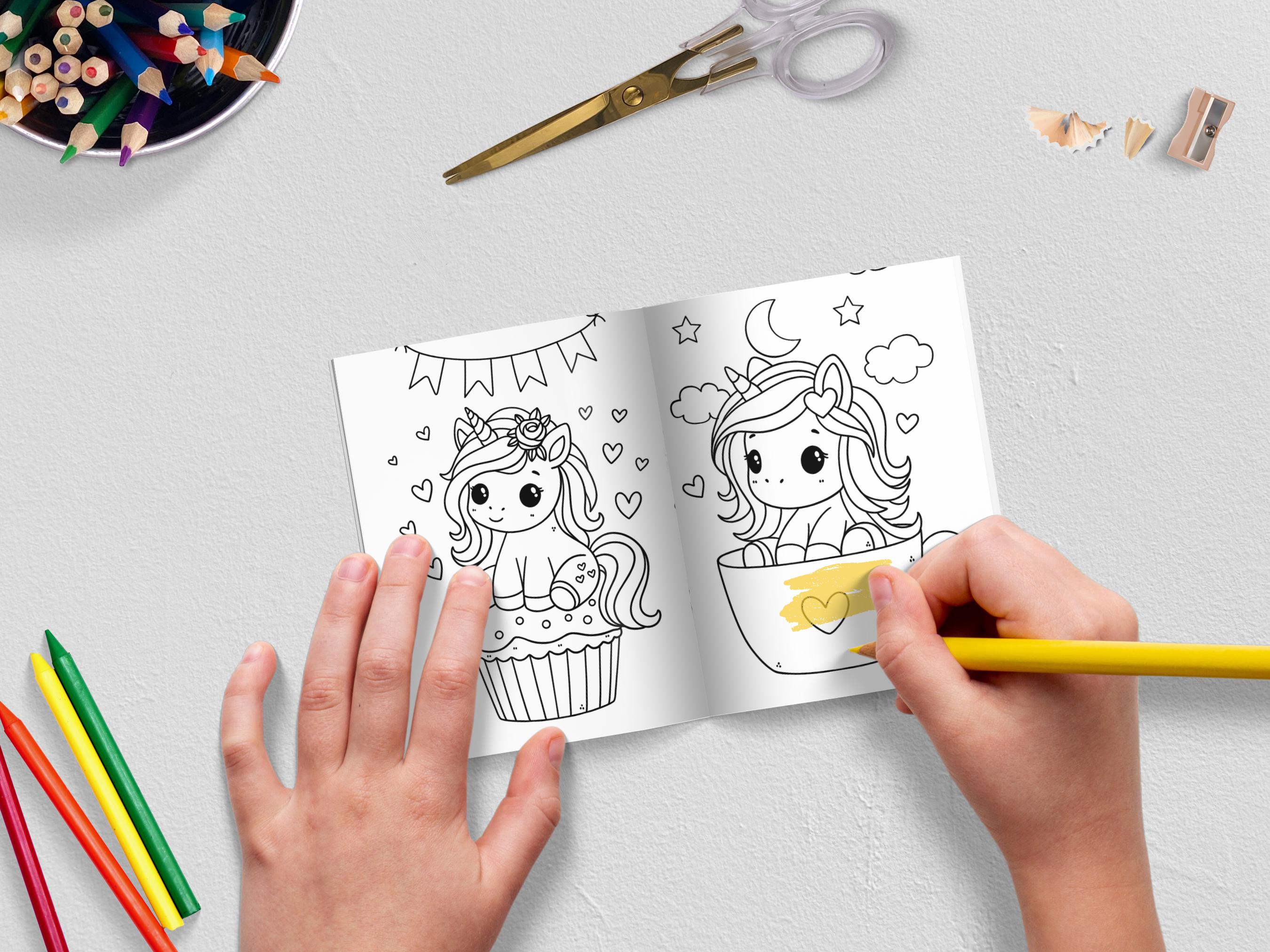 Mini Unicorn Coloring Book for Kids, Preschool Coloring Pages, Kids ...