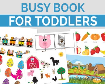 Busy Book Printable Pack for Toddlers | Toddler Learning Folder | Quiet Book | Binder Folder for Toddlers | Educational Resources