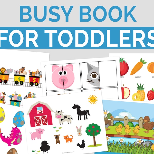 Busy Book Printable Pack für Kleinkinder | Kleinkind Lernordner | Quiet Book | Binder Ordner für Kleinkinder | Lernmittel und Lernmittel