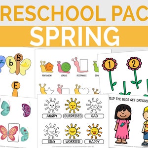 Spring Activities Pack | March Preschool Learning Folder | Printable Learning Activities Packet | Educational Resources