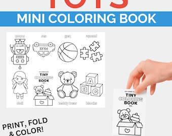 Toys Mini Coloring Book, Toys Coloring Pages, Coloring Book for Kids Preschool, Coloring Sheets, Toys Activities, DIY Printable Activity