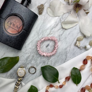 Pink Skinny Silk Scrunchie