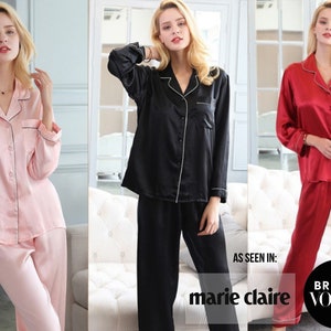 Silk Pyjamas Long For Women - Silk Sleeping Wear 100% Mulberry Silk - Silk Robe - Bridesmaid Pyjama Set - Silk Pajamas