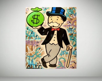 Monopoly - Money Bag Print on Canvas