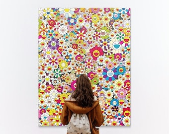 Murakami Rainbow Flowers - Print on Canvas