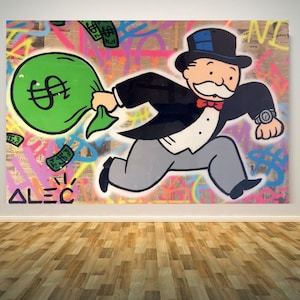 Alec Monopoly Monopoly Man W/ Bag Of Money, Reprod.