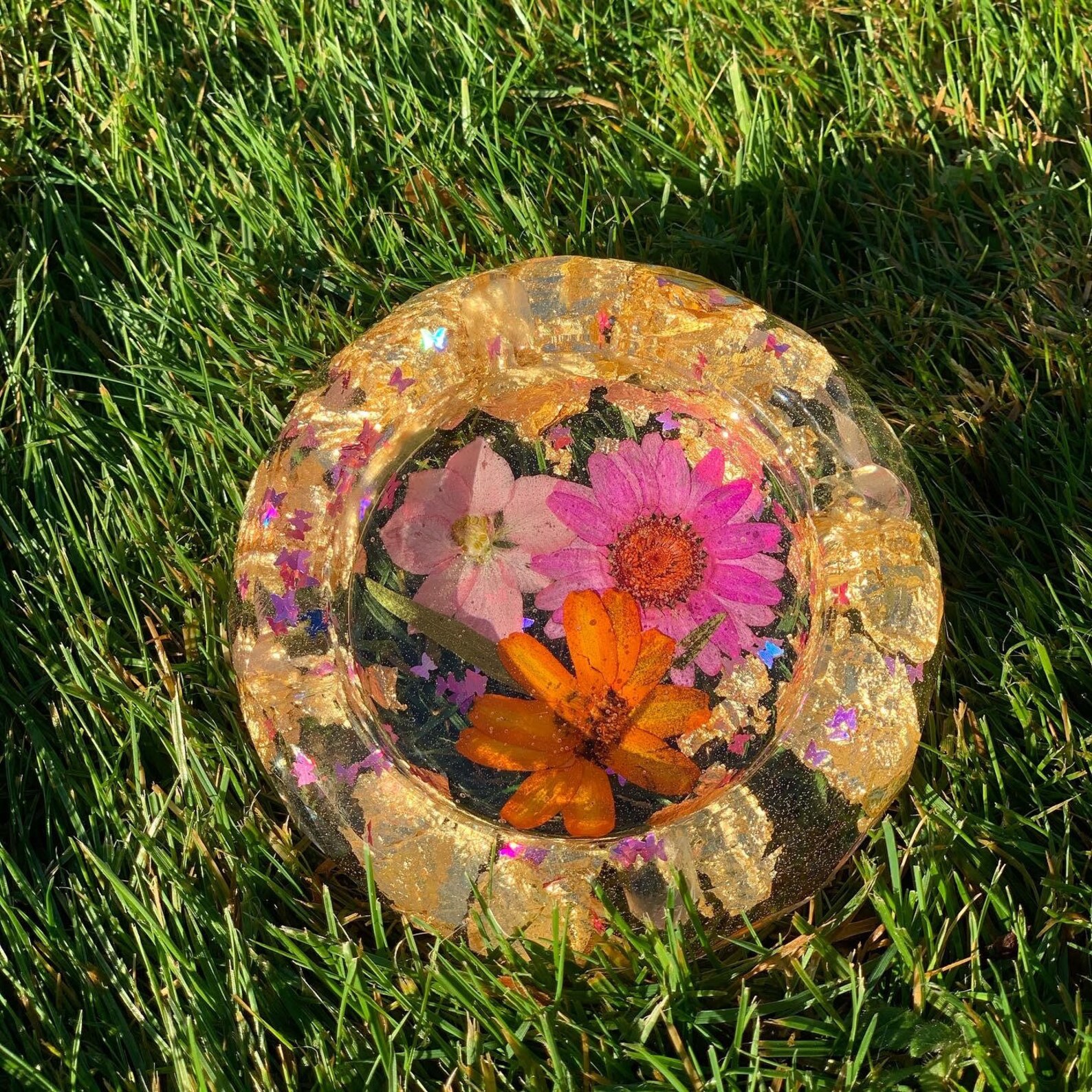 Resin Ashtray Dried Flower Ashtray Etsy
