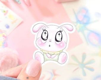 cute bunny sticker kawaii bunny clown sticker rabbit decal waterproof laptop cute trendy sticker pastel amine bunny vinyl sticker cutecore