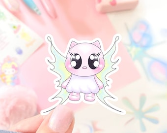 fairycore cute cat kawaii cybercore waterproof sticker kidcore pastel goth vinyl cute creepy sticker laptop decal kawaii cute weird stuff