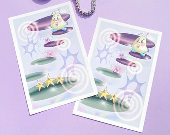 aesthetic room decor purple, weird unique 90s nostalgia art print, pastel y2k core wall art, pastel goth cute gifts for best friend