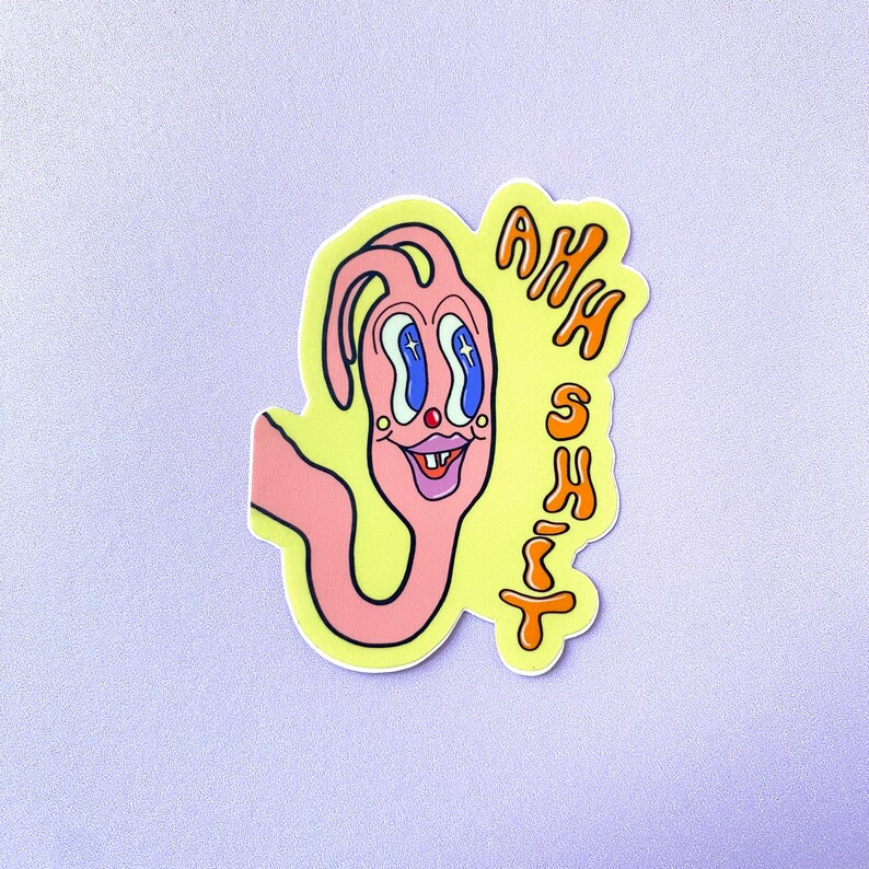 creepy cute weird stuff cool stickers original art weird clowncore aesthetic stickers funny sticker trippy weatherproof waterproof sticker image 2