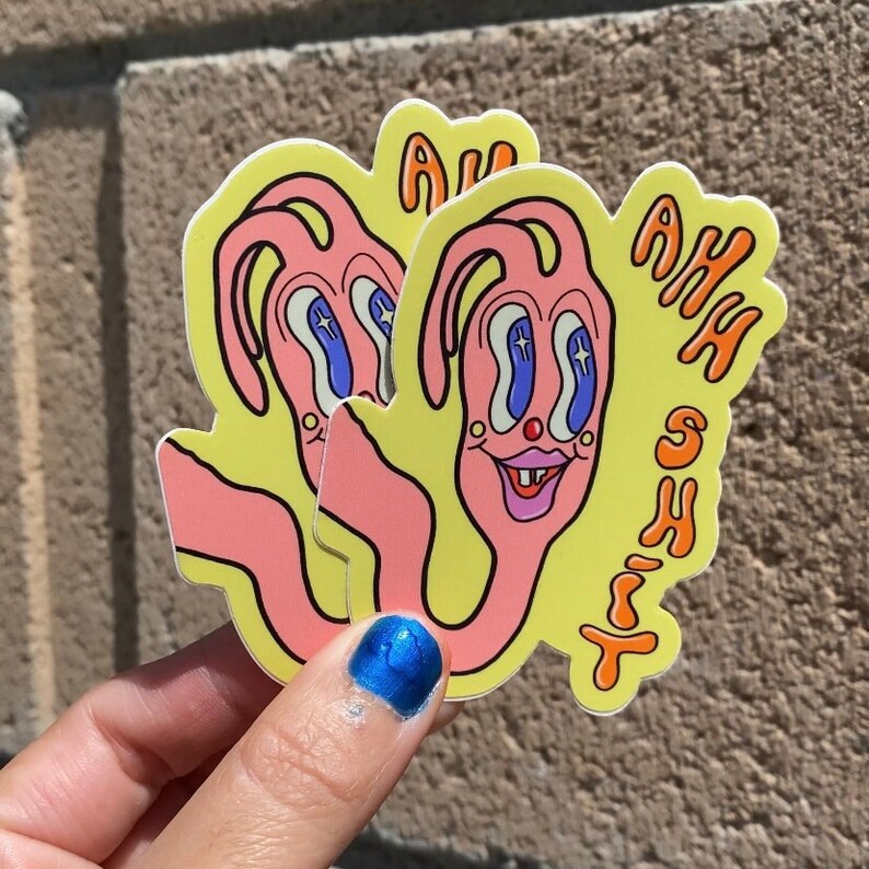 creepy cute weird stuff cool stickers original art weird clowncore aesthetic stickers funny sticker trippy weatherproof waterproof sticker image 4