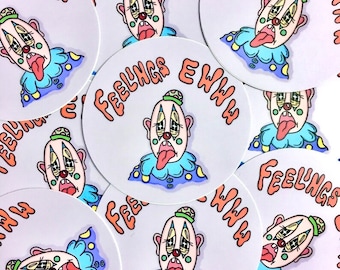 Feelings Sticker | Original Art | Laptop sticker | Waterproof Sticker | Weather Proof | Retro| Aesthetic stickers | Funny Stickers