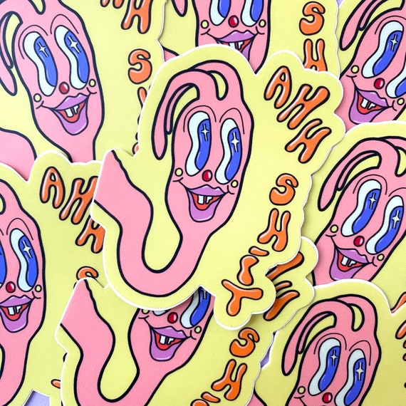 creepy cute weird stuff cool stickers original art weird clowncore aesthetic stickers funny sticker trippy weatherproof waterproof sticker