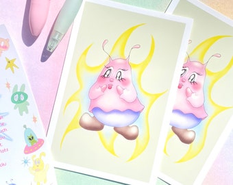 clowncore pastel kawaii print mini art print y2k pastel cute art anime lover gift aesthetic kawaii art wall decor cute gifts for friends