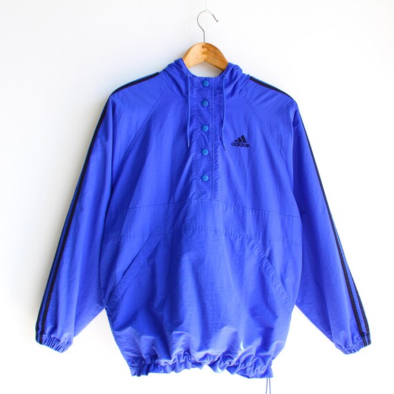 Vintage Adidas Blue Pullover Windbreaker Jacket