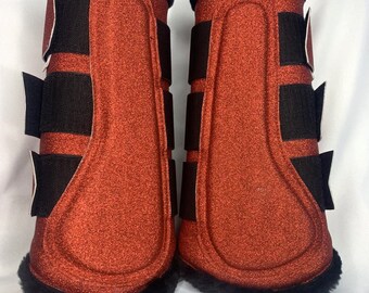 Guêtres brillantes rouges / Glitter Red Brushing Boots