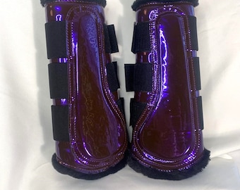 Guêtres mauves avec reflets bronze / Purple Brushing Boots with Bronze Shadows