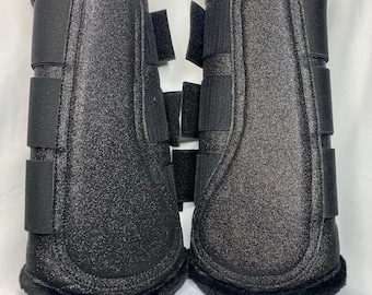 Guêtres brillantes noires / Black Glitter Brushing Boots