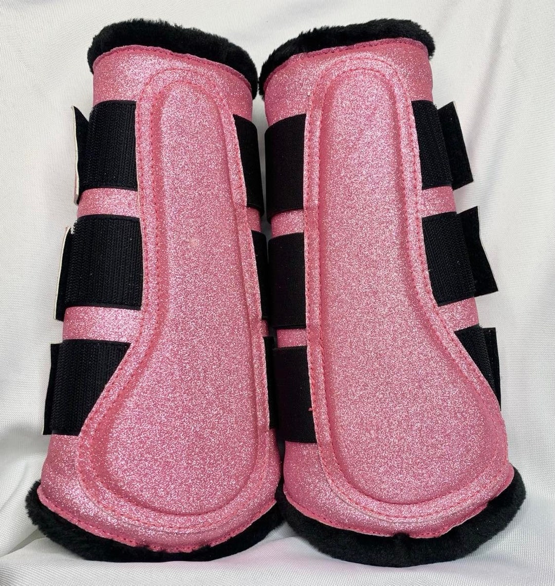 Guêtres Brillantes Roses / Pink Glitter Brushing Boots Etsy