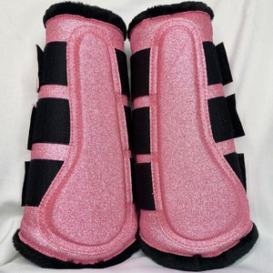 Guêtres brillantes roses / Pink Glitter Brushing Boots