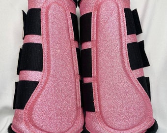 Guêtres brillantes roses / Pink Glitter Brushing Boots