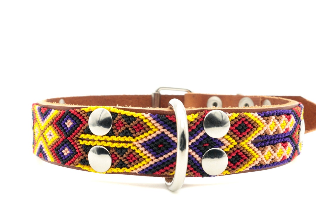 Mustard Yellow Dog Collar Small and Large Collars Boho Styles Etsy