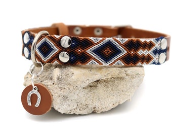 Dog Collars in Brown and Navy Blue Colors, Dark Collar for Pets, Gifts for Dog Lovers, Comfortable Collar for Puppies, Pet Collar, DOGS: