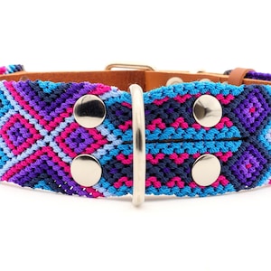 Purple Dog Collar, Large Dog Collar, Wide Pet Collar.