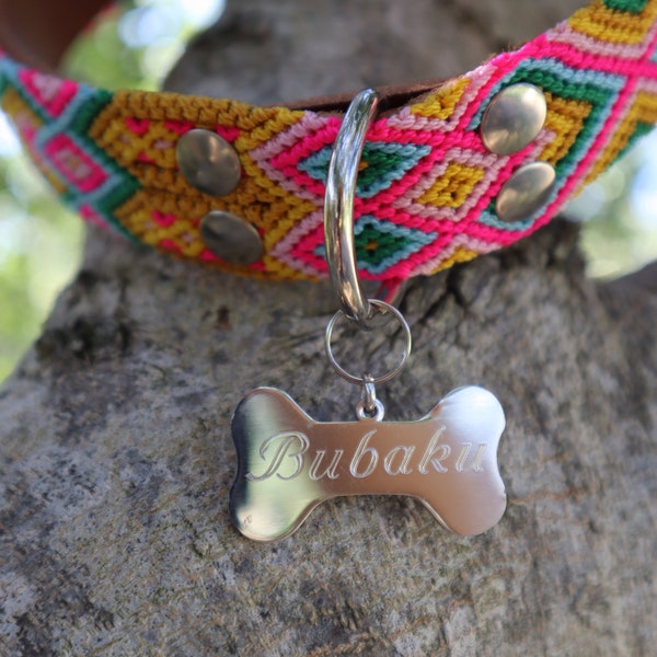 Personalized Bone ID Tag, Personalized Nameplate, Dog collar tag