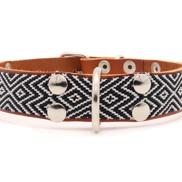 Autumn Dog Collars, Dark Tones Collar, Brown Leather Collar with Metal Clasp, Day Collars, Earth Tones Pet Collars.
