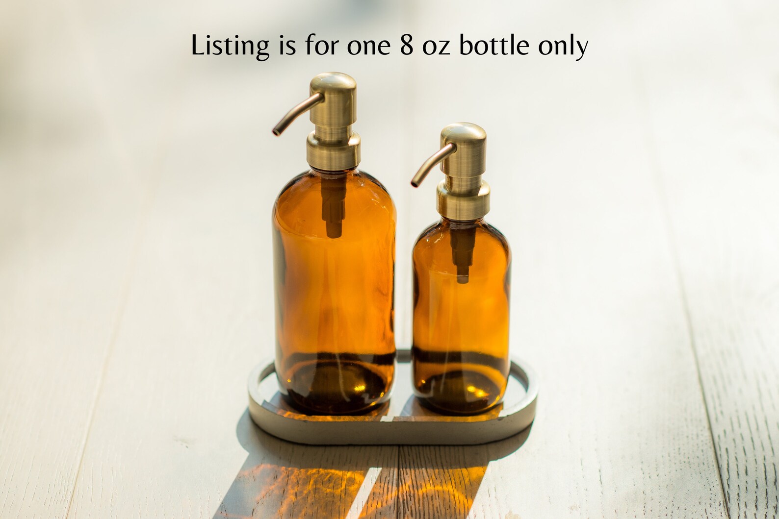 8 Oz Amber Glass Bottle Metal Pump Refillable Soap Etsy