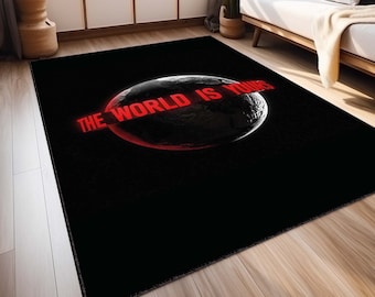Scarface Movie Rug, The World Is Yours rug, Scarface Retro, Action Gangster Movie Rug, Washable Floor rug