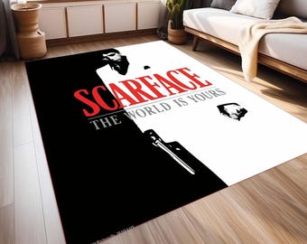 Scarface Rug, Tony Montana Rug, Scarface Movie Rug, Scarface Carpet, Scarface, For Living Room Rug, Fan Rug, Personalized Gift, Themed Rug