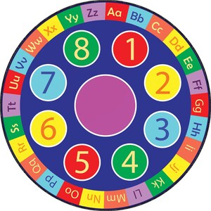 Round Rug, Circle Rug, Colorful Rug, Alphabet Round Rug, ABC Rug, Educational Rug Mat, Nonslip Soft Rug, Machine Washable Kindergarten Rug