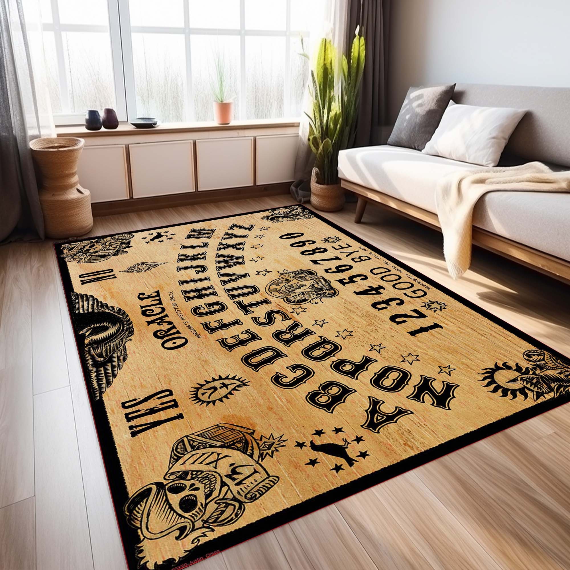 Quija Board Rug, Quija Board Rug, Spirit Board Rug, Board Rug, Spirituel Rug, Mystic Rug,Quija Rug, Salon Rug, Game Room Rug, Play Room Rug