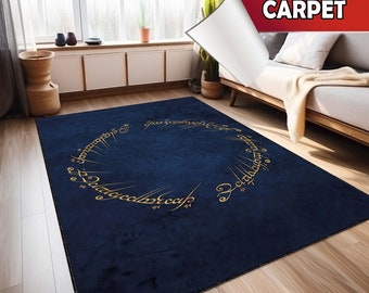 The Lord Of The Ring rug, Dark blue rug, Livingroom rug, Floor rug, Fan carpet, Area rug, Popular rug, Fantastic room decor, Home decor