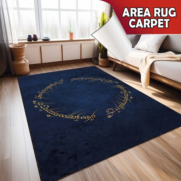 The Lord Of The Ring rug, Dark blue rug, Livingroom rug, Floor rug, Fan carpet, Area rug, Popular rug, Fantastic room decor, Home decor