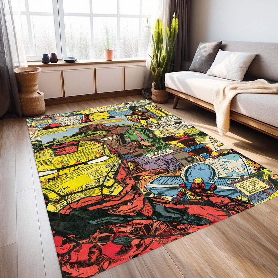 Iron Man Rug, Marvel Rug, Super Hero Rug, Avengers Rug, Comics Book Rug ...